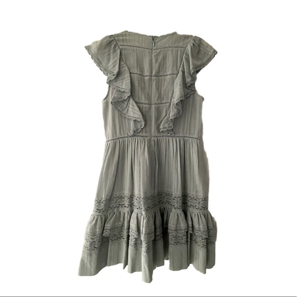 Rebecca Taylor Ruffle Mini Dress in Sea Spray New - Picture 6 of 9